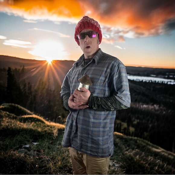 Vintage Blue Plaid Madison Trader Silk and Cotton Blend Size L - Picture 4 of 15